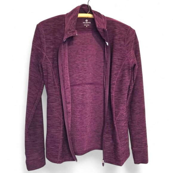 Talbots Womens Full-Zip Purple Heather Jacket Small Lightweight Activewear - Picture 2 of 11